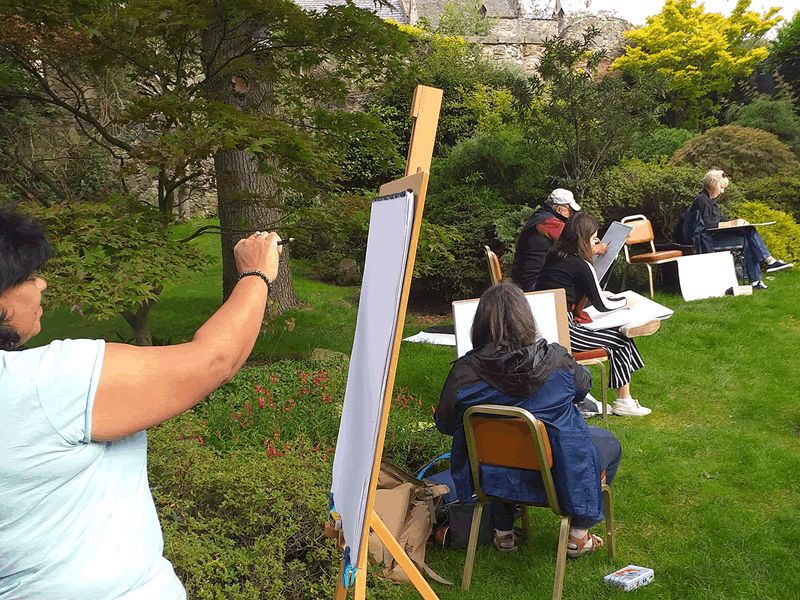 Saturday Landscape drawing & colour at Dr Neil’s Garden