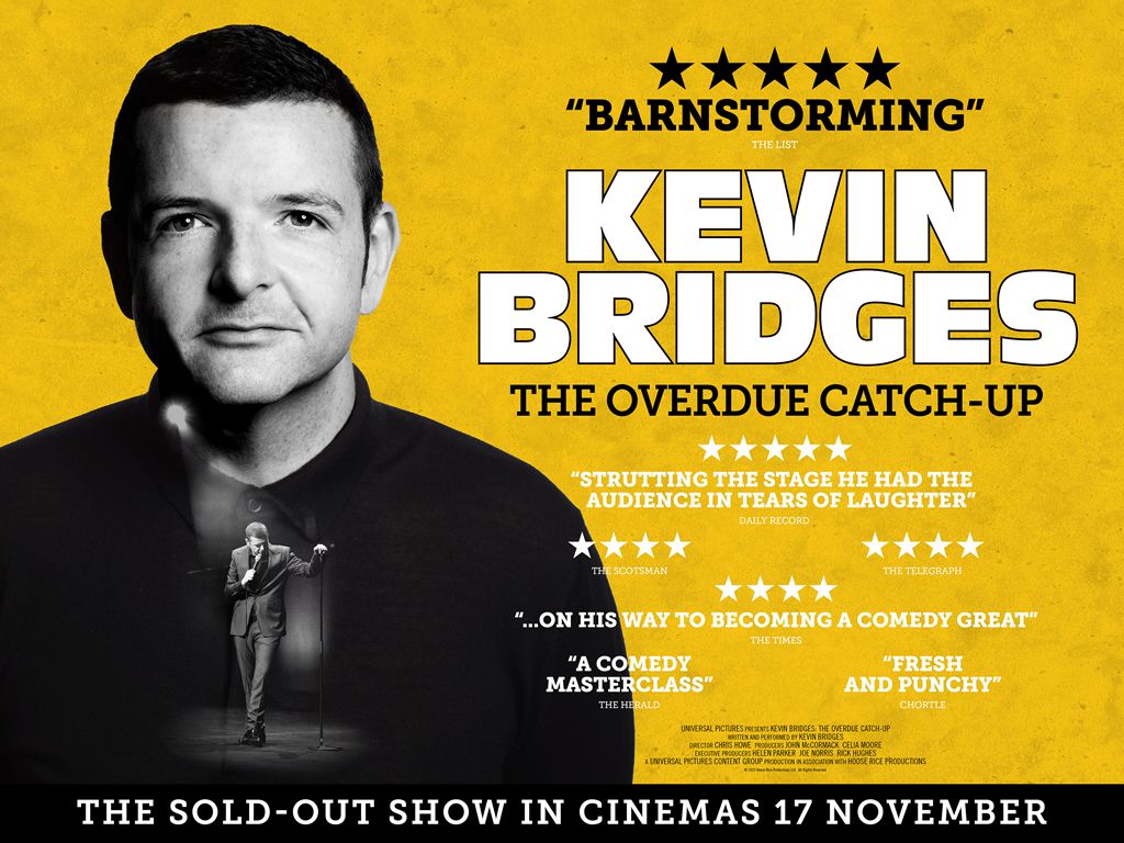 Kevin Bridges The Overdue Catch Up live show to be released in cinemas this November
