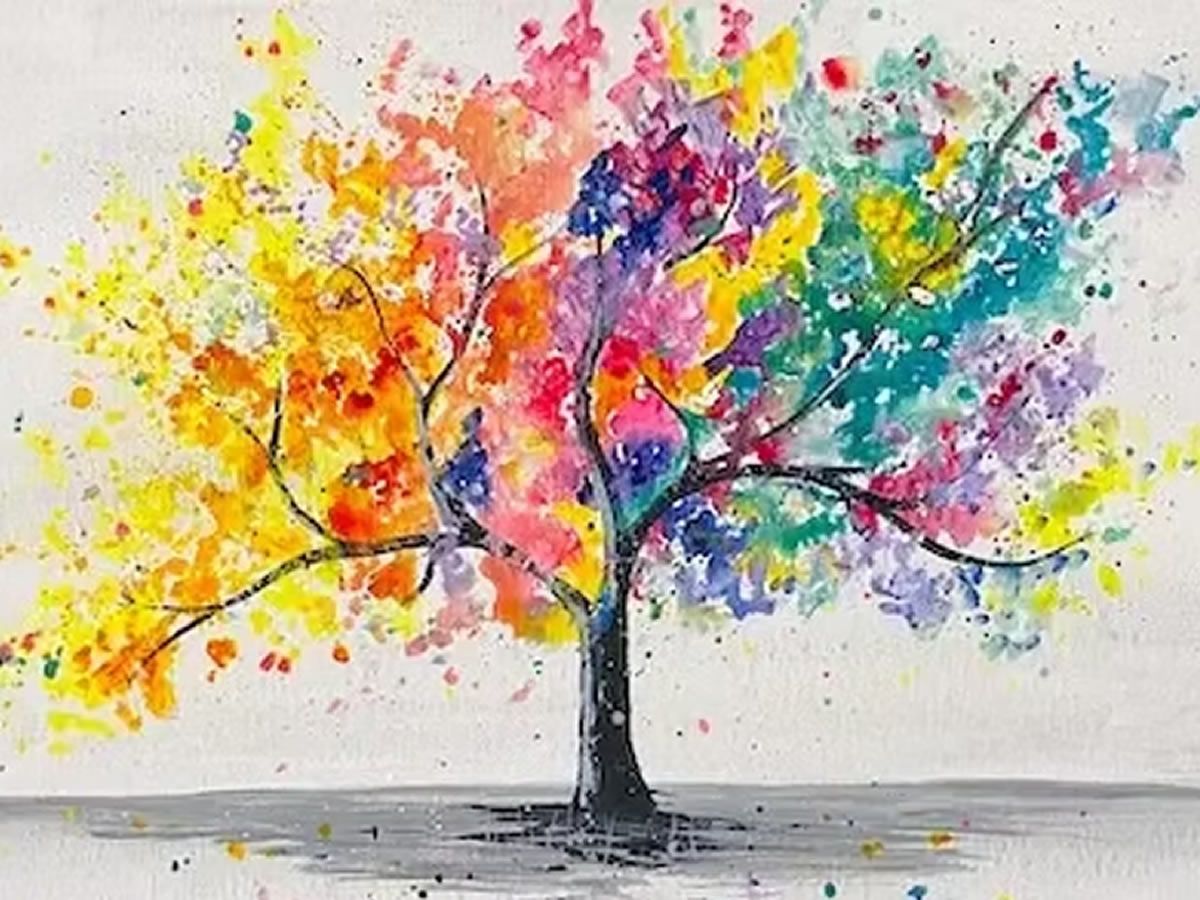 Rainbow Tree Painting Party at Brew Dog Dog House