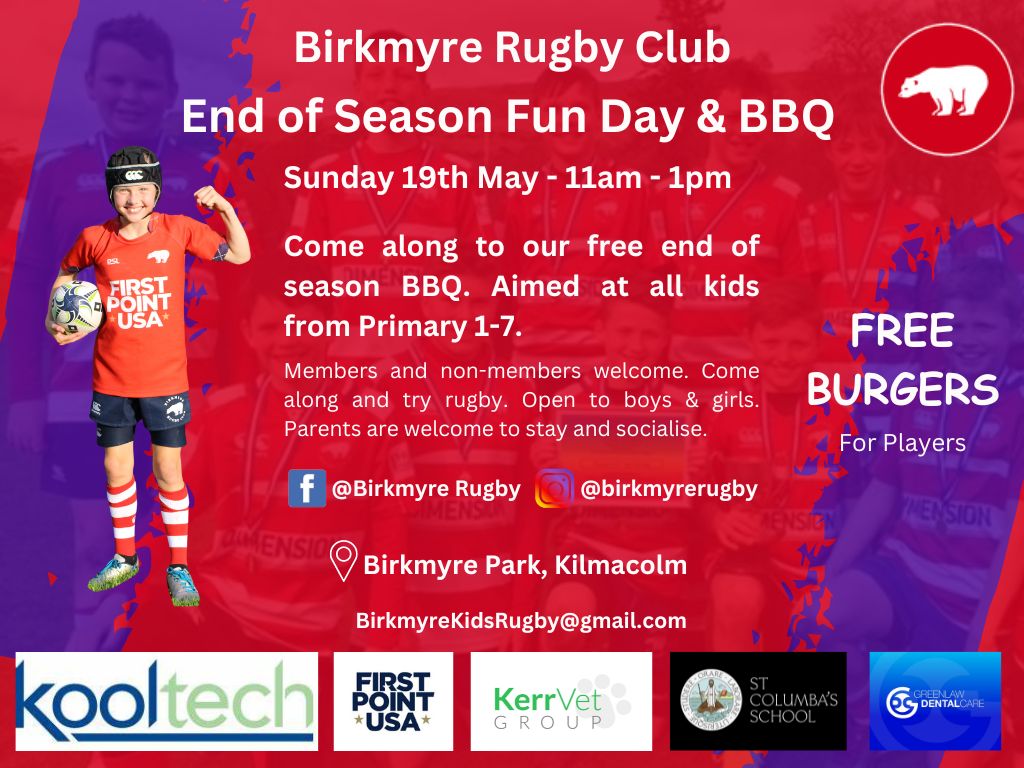 Birkmyre Rugby Club End of Season Kids Fun Day & BBQ