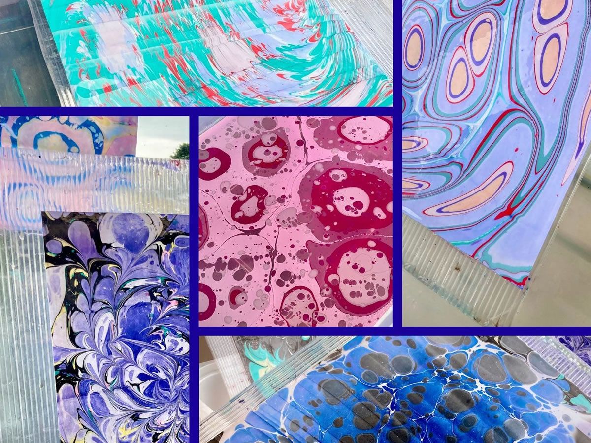 Marbling on Paper and Fabric