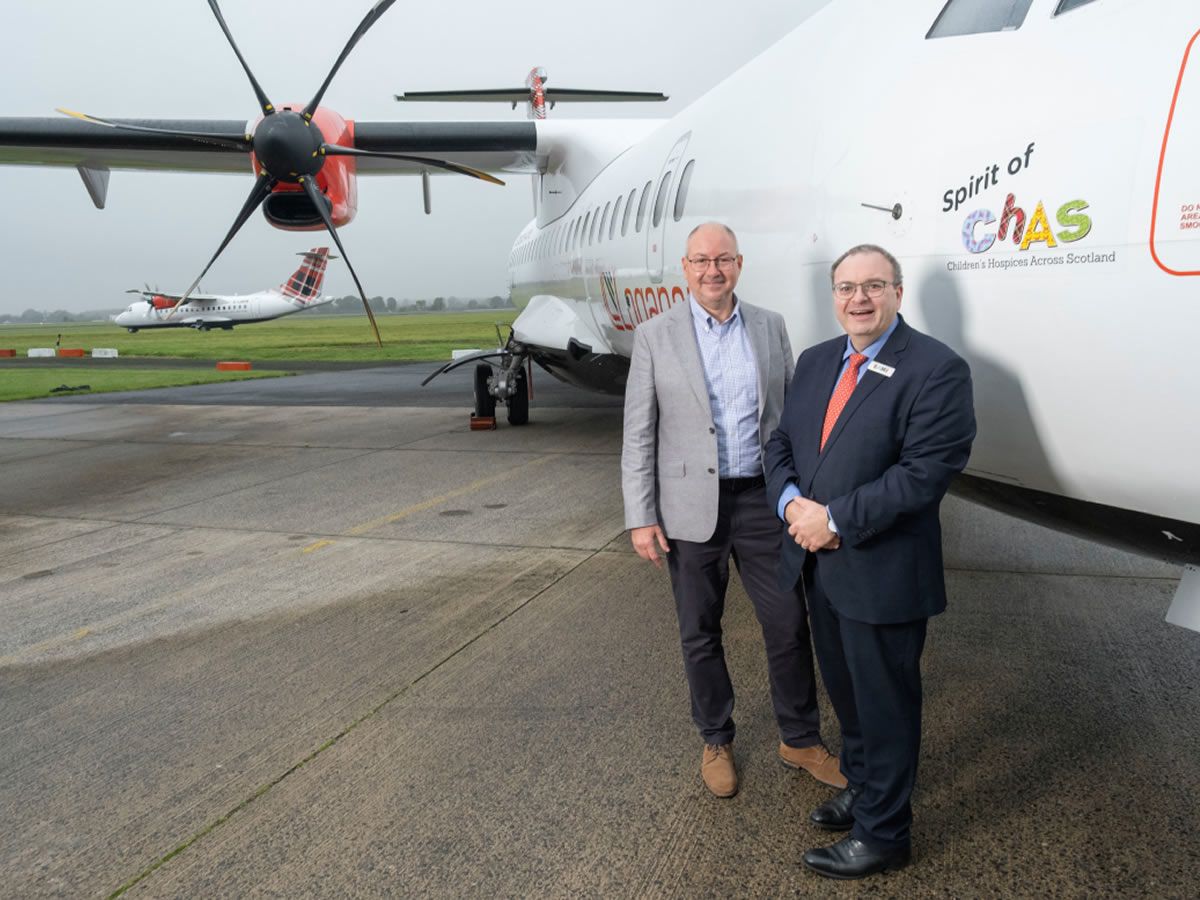 Loganair marks four year partnership with CHAS with aircraft naming
