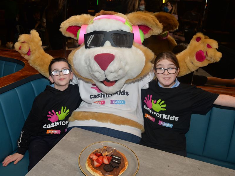Stacks of pancakes and donation to charity from local business!