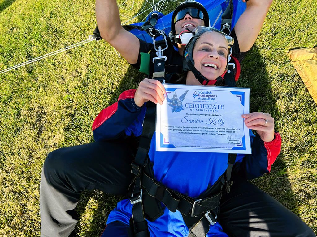 Skydive in aid of Scottish Huntington’s Association