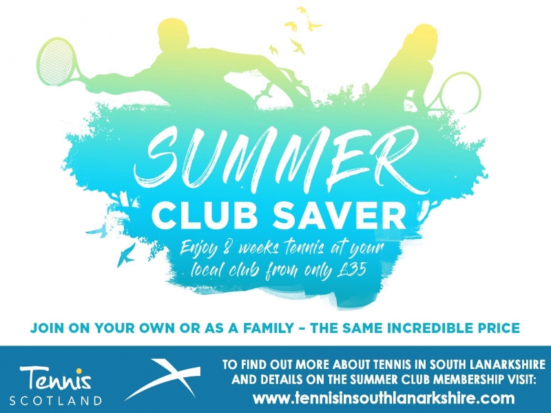 Summer Tennis Club Saver Scheme is served in South Lanarkshire