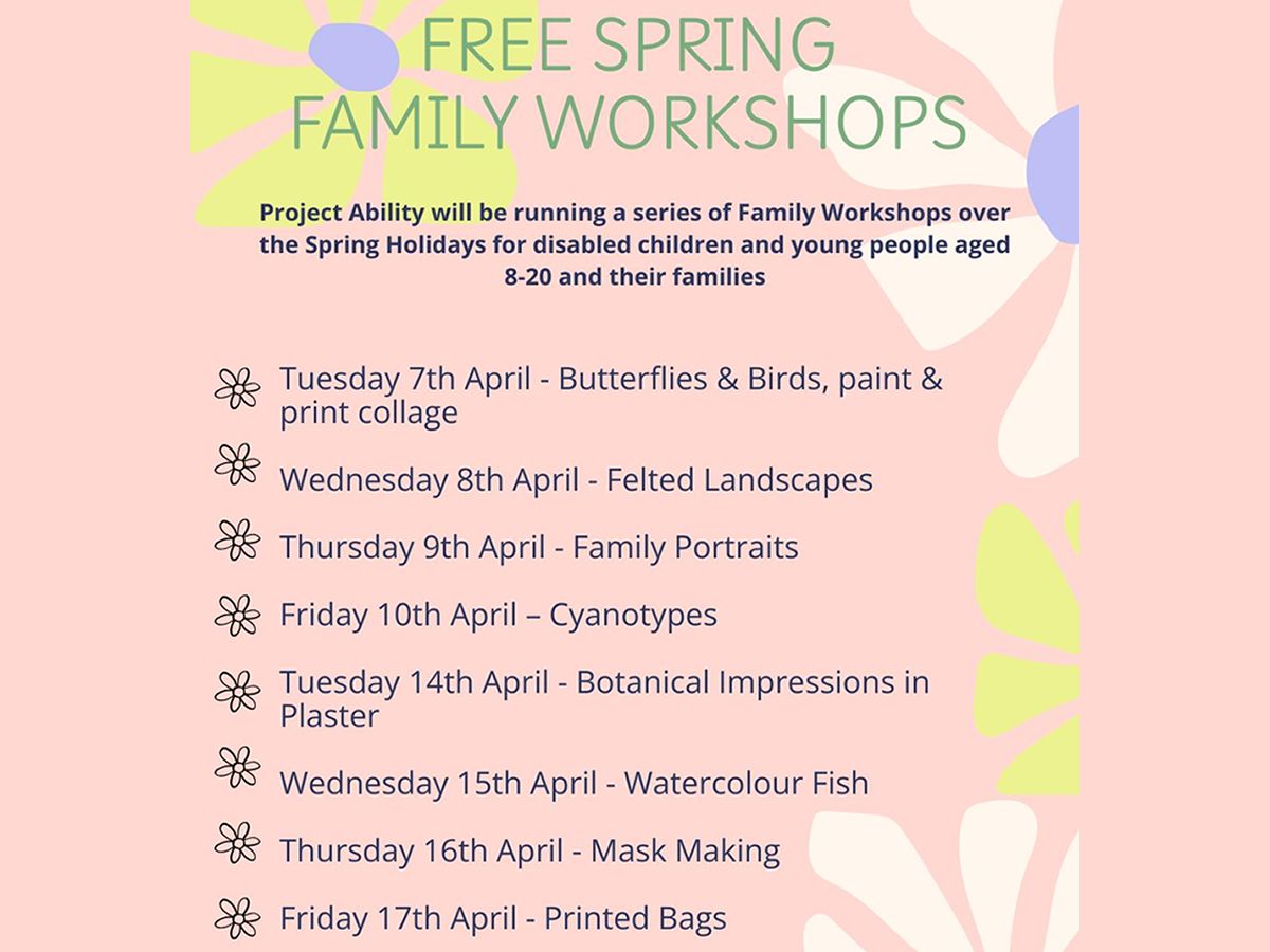 Free Spring Art Workshops for Disabled Children and Young People