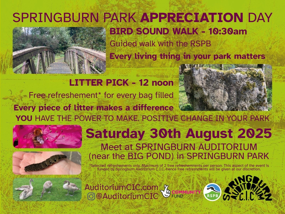 Springburn Park Appreciation Day: Bird Song Walk & Community Litter-Pick