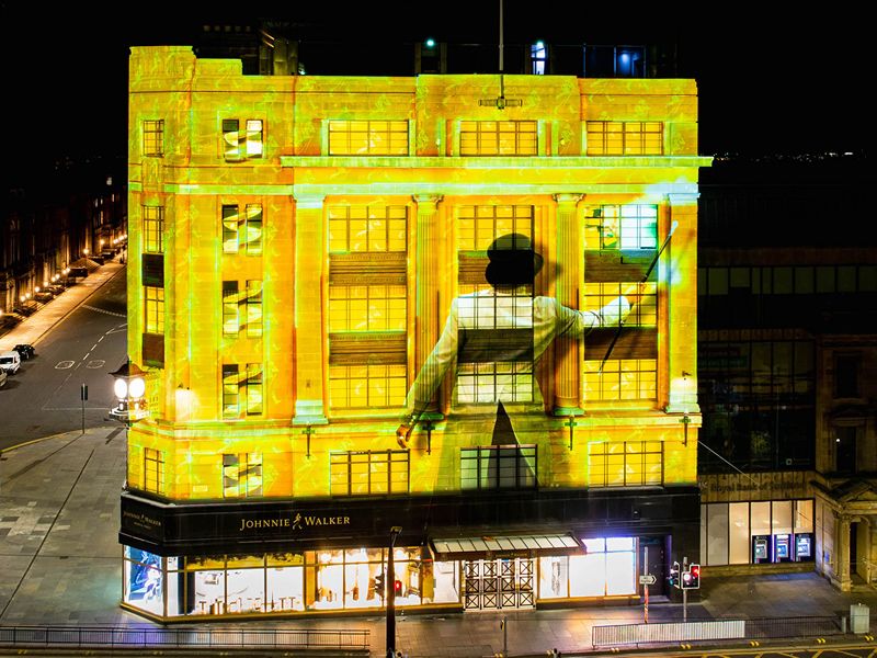 Johnnie Walker Princes Street lights up the city during the Edinburgh Festival