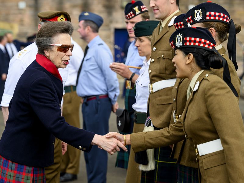 Her Royal Highness The Princess Royal attends Redford Barracks rehearsal for the Royal Edinburgh Military Tattoo