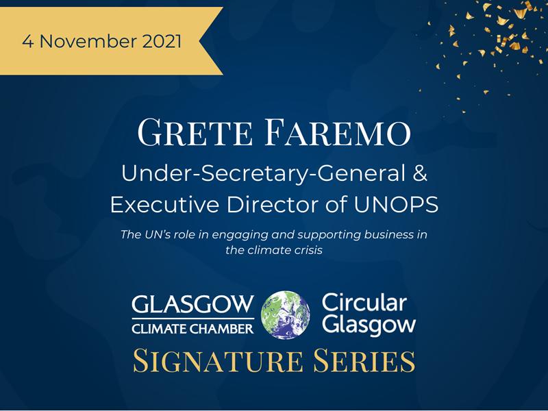 Climate Chamber Signature Series with Grete Faremo, United Nations and UNOPS Under-Secretary-General and Executive Director