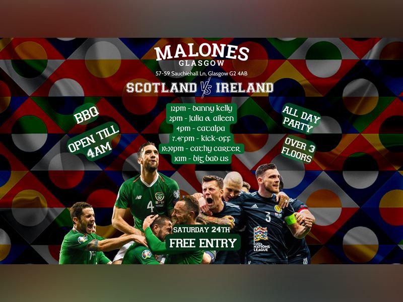 Scotland VS Ireland Allday Party at Malones Glasgow, Glasgow City