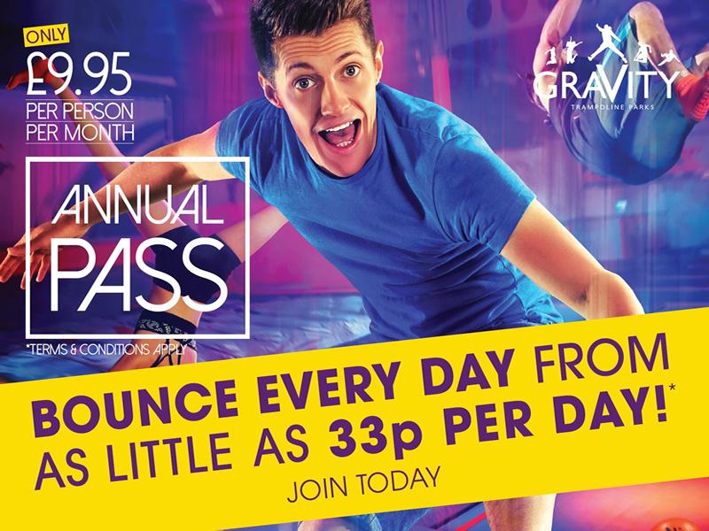 Grab a Gravity Annual Pass & bounce every day from as little as 33p a day!
