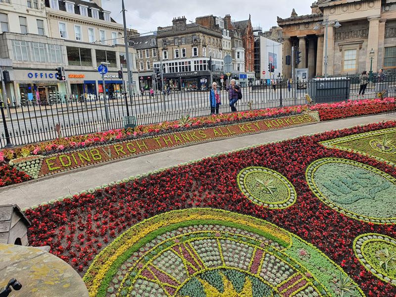 Historic floral clock in West Princes Street Gardens pays tribute to NHS and key workers