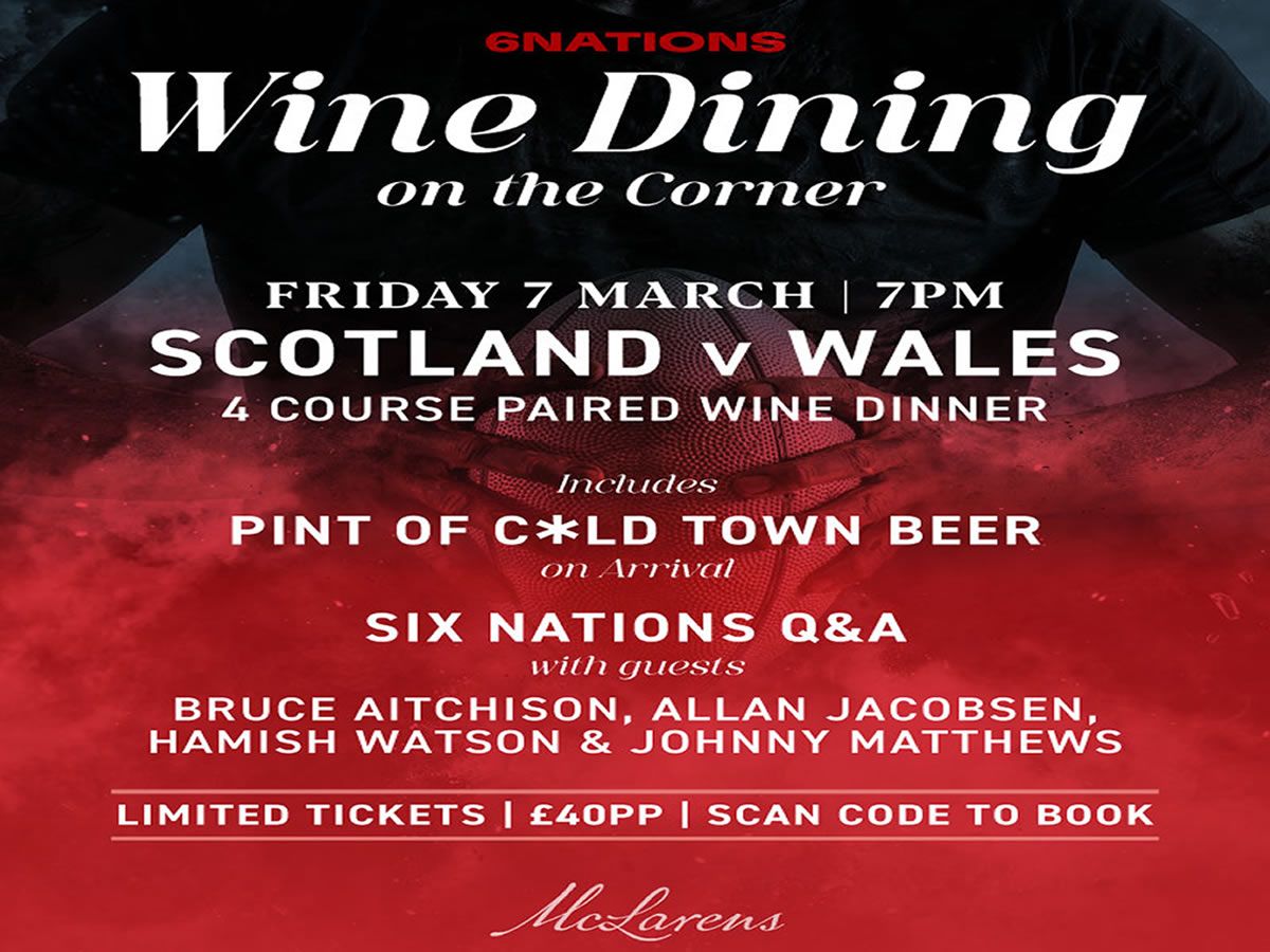 Rugby Wine Dinner - Scotland vs. Wales