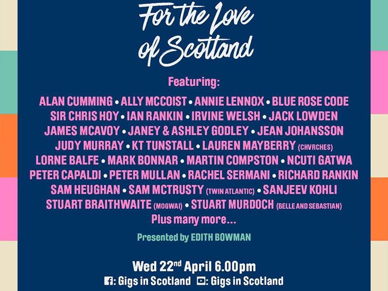 Annie Lennox, Sir Chris Hoy, Irvine Welsh, Judy Murray and more added to charity livestream event