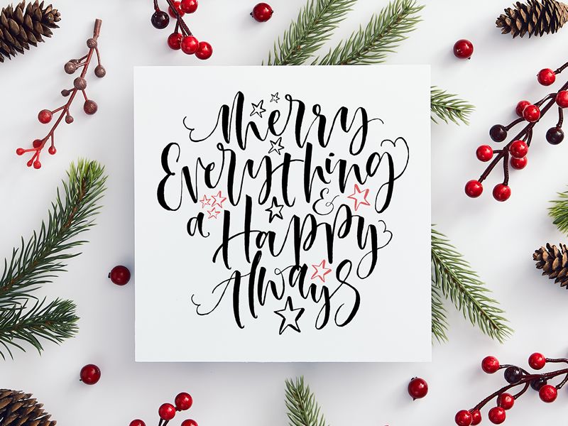 Christmas Metallic Brush Calligraphy