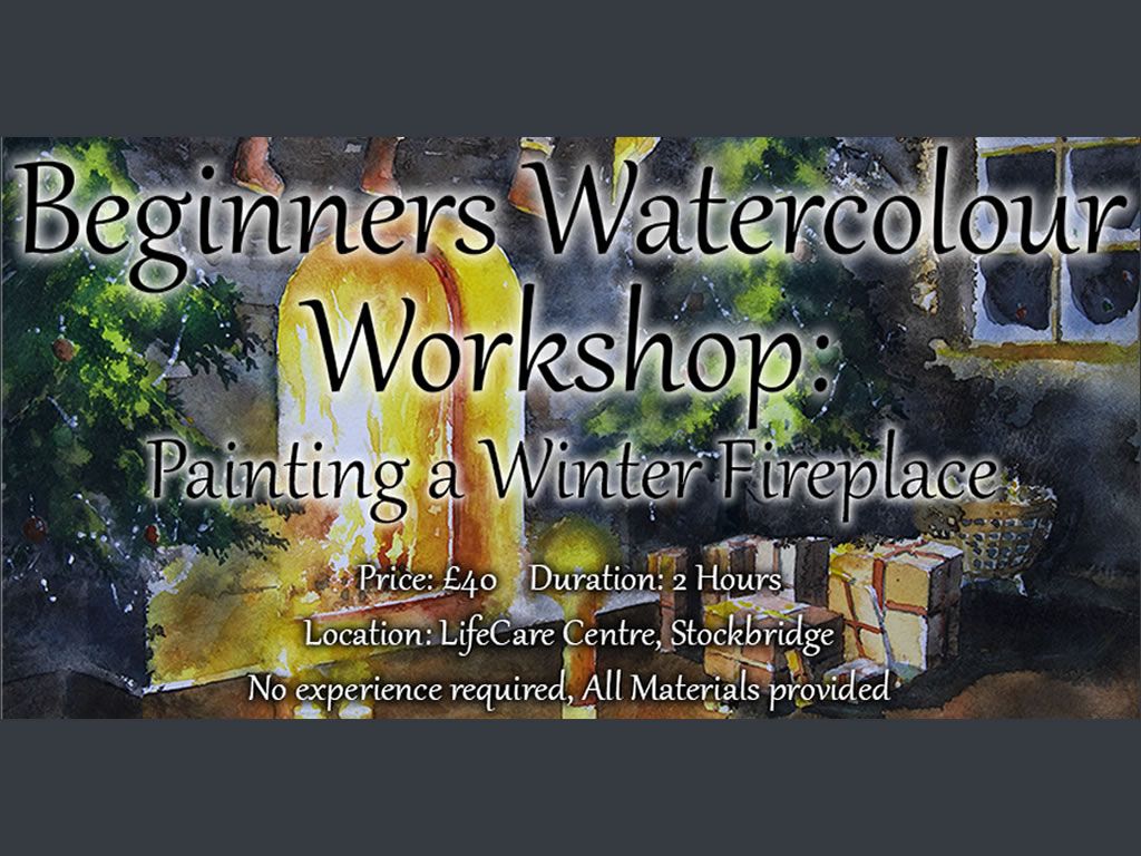 Beginners Watercolour Painting A Winter Fireplace at LifeCare