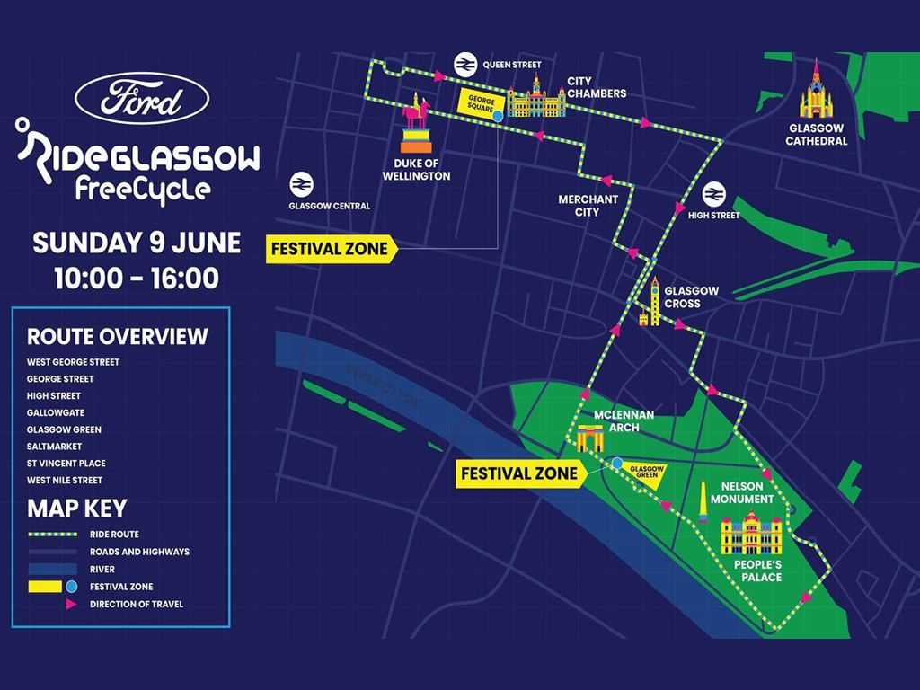 Ford RideGlasgow FreeCycle Map