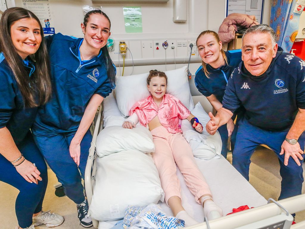 Caledonia Gladiators spread festive cheer at Glasgow Childrens Hospital