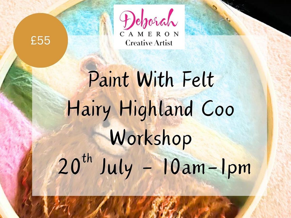 Paint With Felt - Highland Coo Needle Felting Workshop