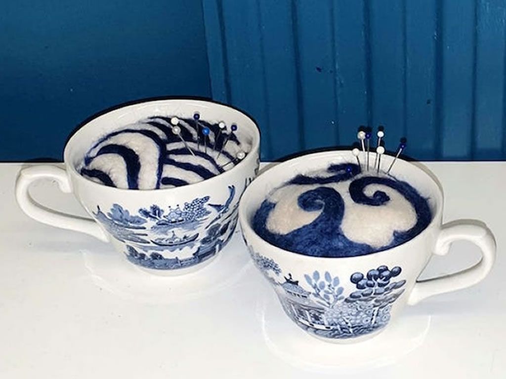 Needlepoint Felting - Teacup Pin Cushion