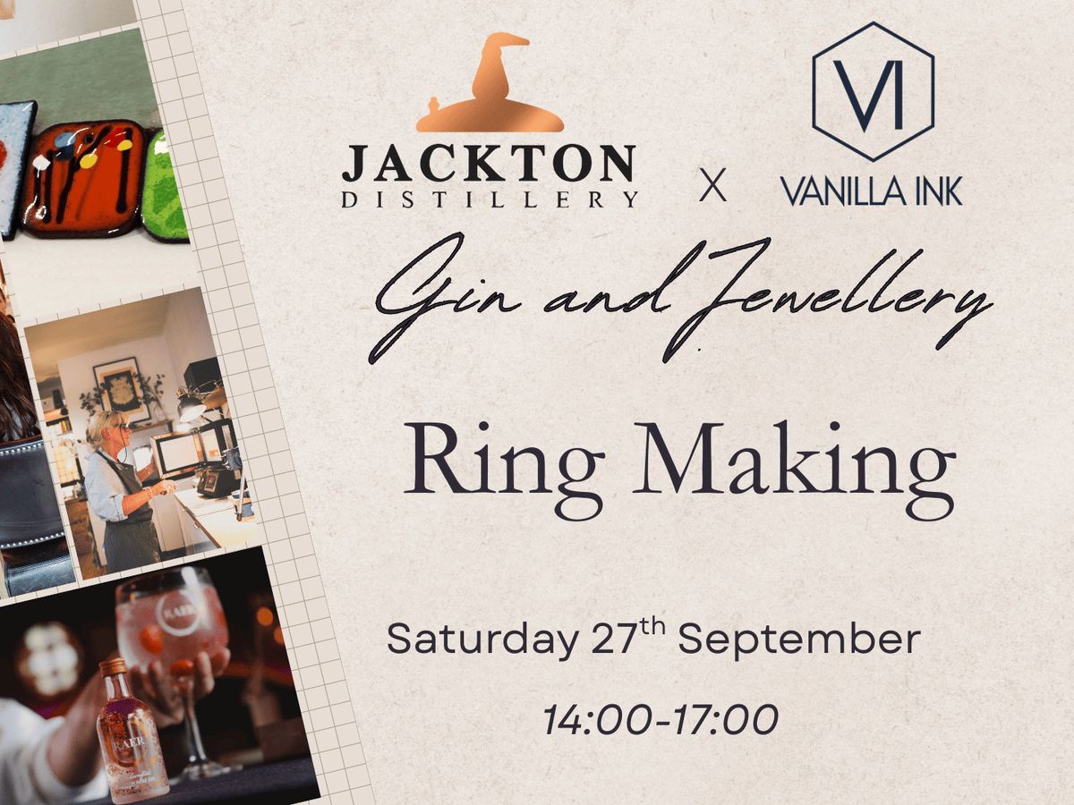 Gin & Jewellery with Vanilla Ink CIC: Silver Ring Making (Wax Carving)