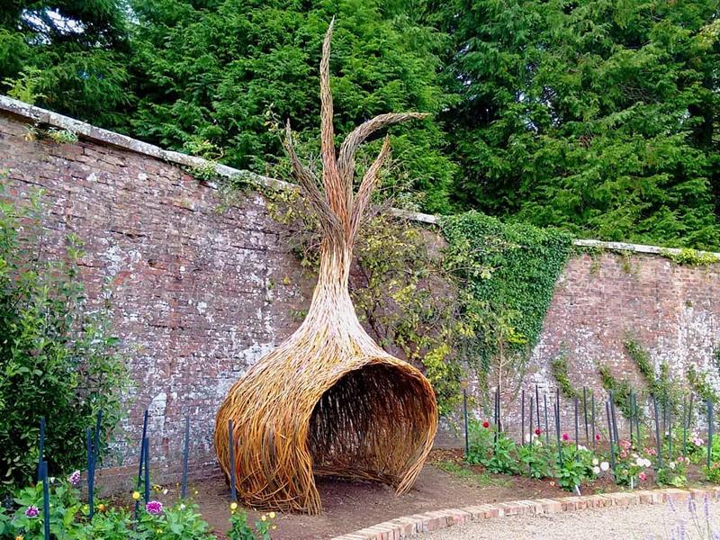 Spot willow sculptures in the walled garden at Culzean