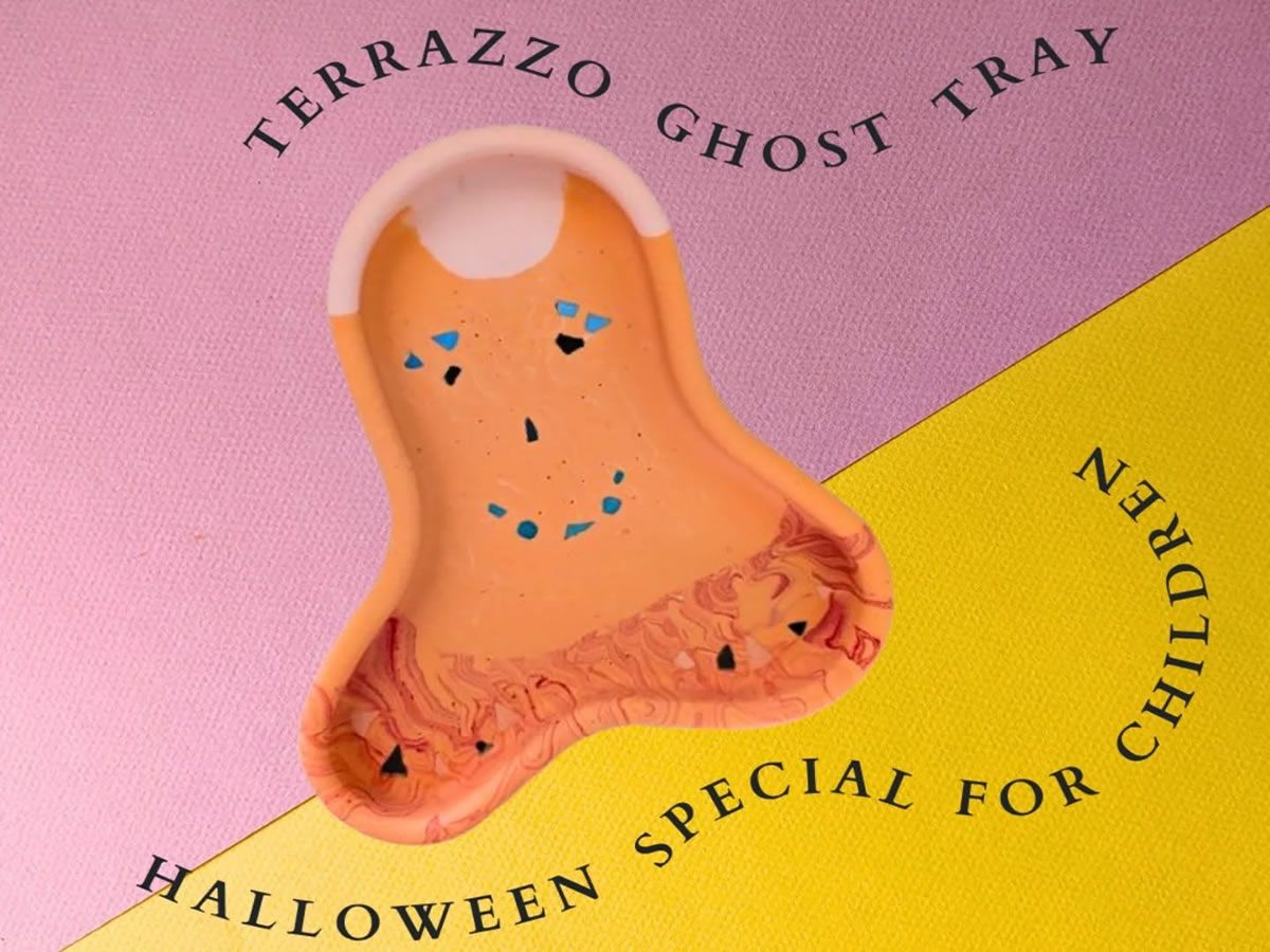 Terrazzo Halloween Ghost Tray for Children