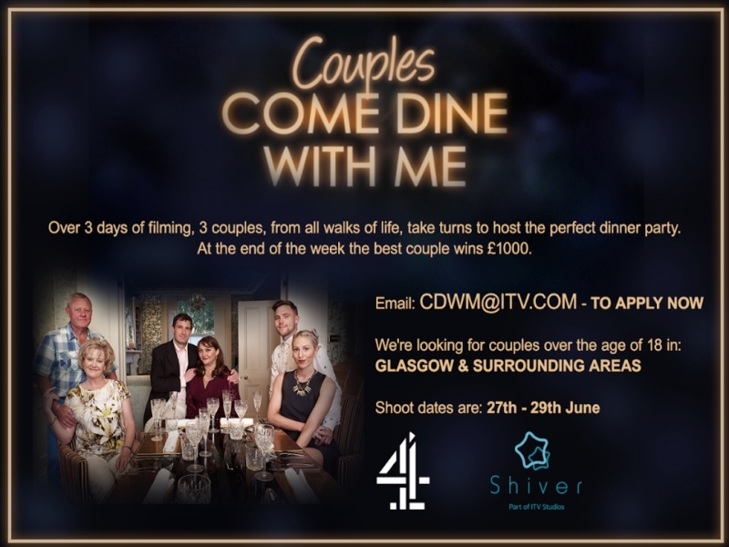 Couples Come Dine With Me is back and looking for energetic couples in Glasgow!