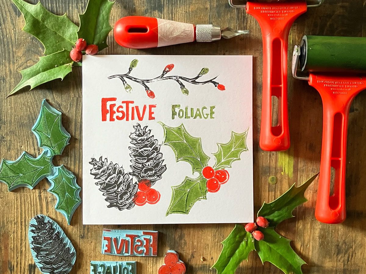 Festive Foliage Linocut Workshop