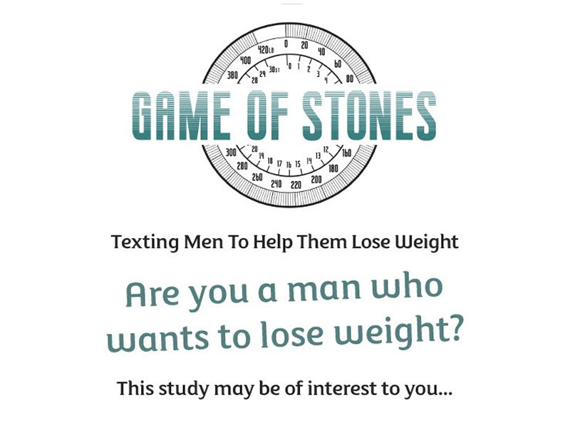 Game of Stones is a text message programme to help men lose weight