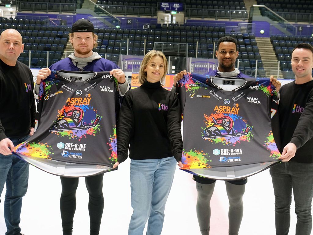 Glasgow Clan ice hockey fans fly the flag for LGBT+ community