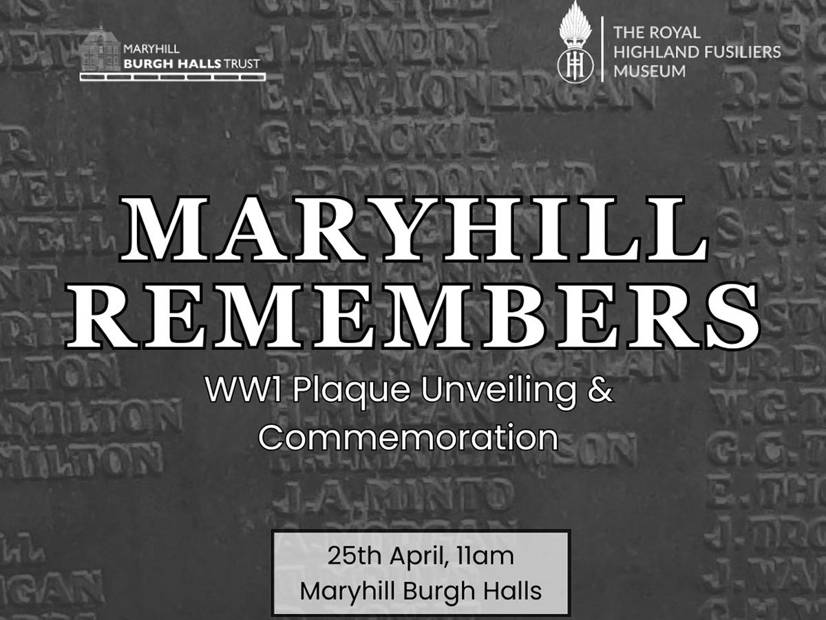 Maryhill Remembers: WW1 Plaque Unveiling and Commemoration