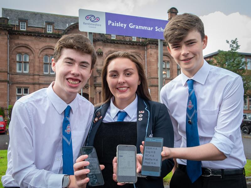 Ambitious Renfrewshire pupils gain an A rating in exam results