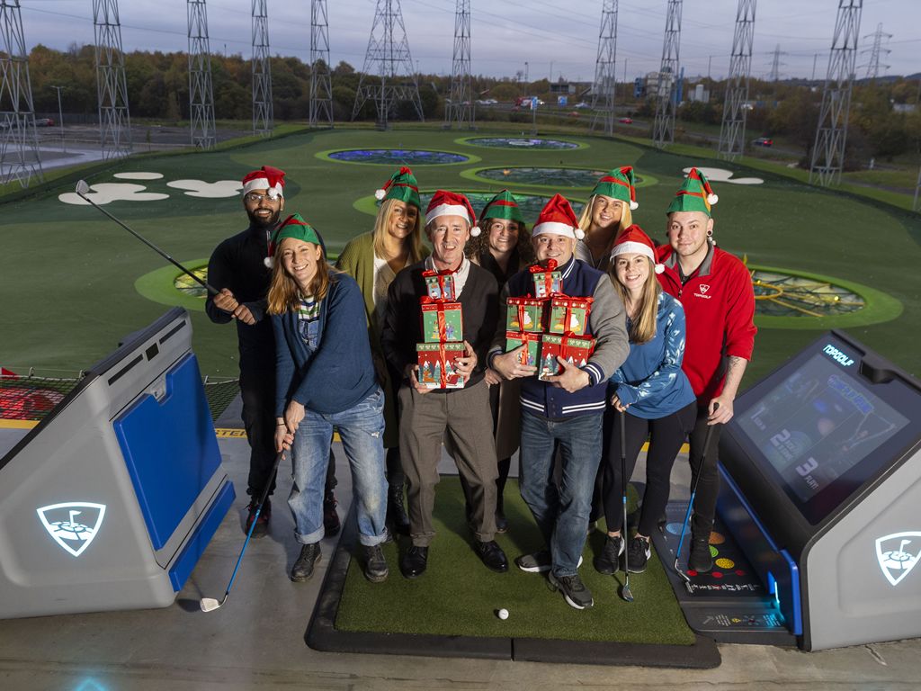 Topgolf Glasgow and Healthy n Happy hand deliver over 600 presents to people in need