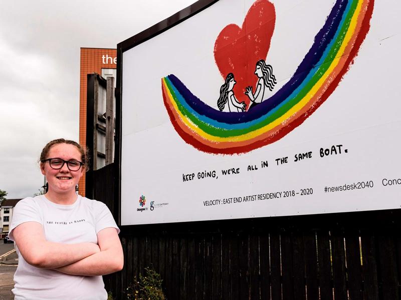 Billboard message of hope for Glasgow from local teen