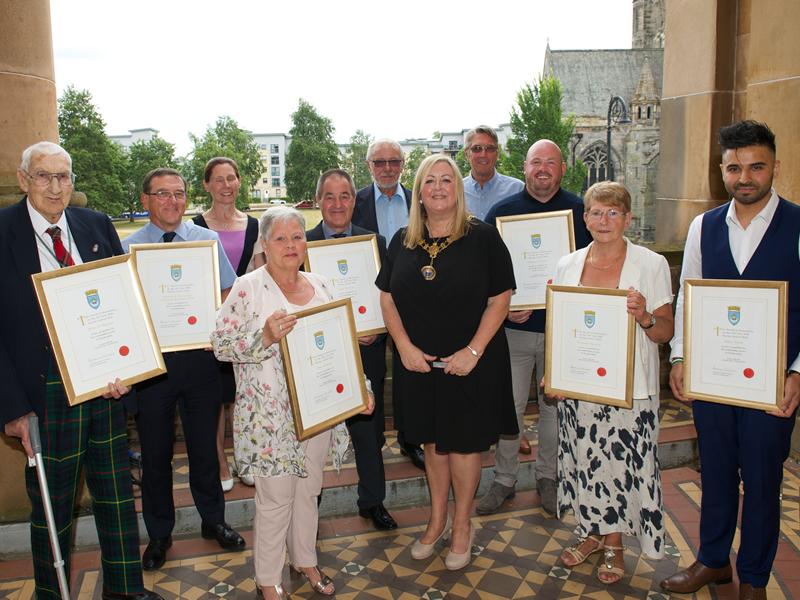 Local heroes honoured by Renfrewshire Provost Lorraine Cameron