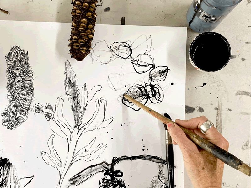 Drawing, Screen Printing & Bookbinding with Australian Flora Summer