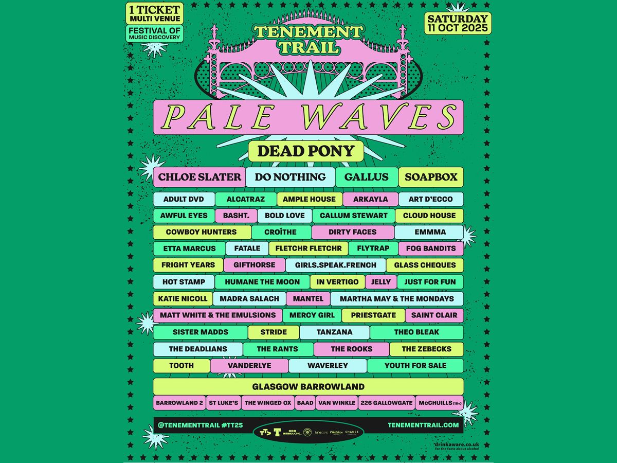 Even more acts added to Tenement Trail 2025, set to take over the East End on Saturday 11th October