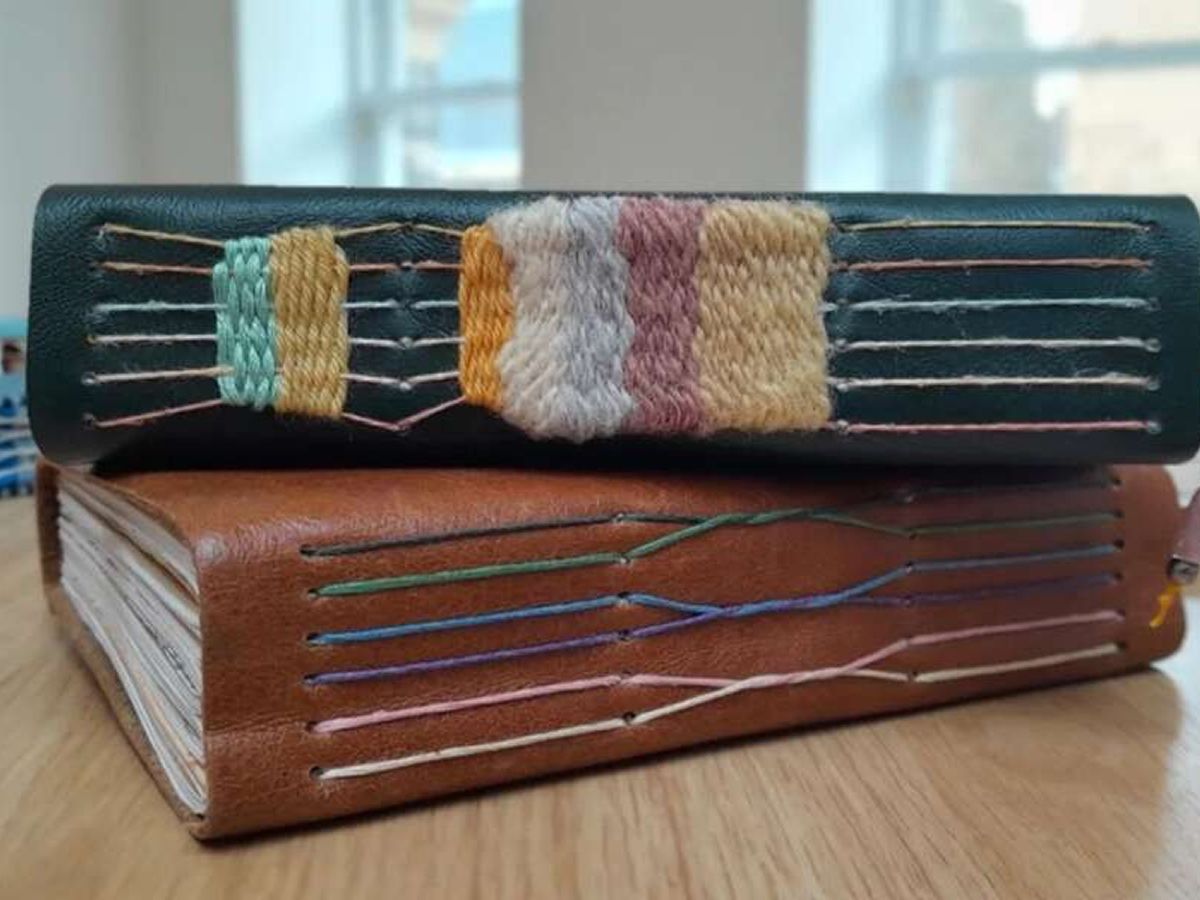 Exposed Stitch Bookbinding Workshop featuring Woven Spine
