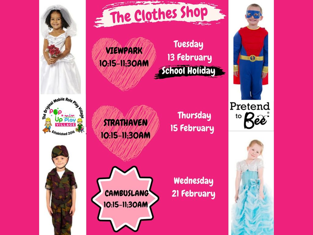 Pop Up Play Village Lanarkshire - February Events