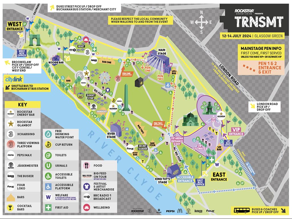 TRNSMT 2024 Site Map