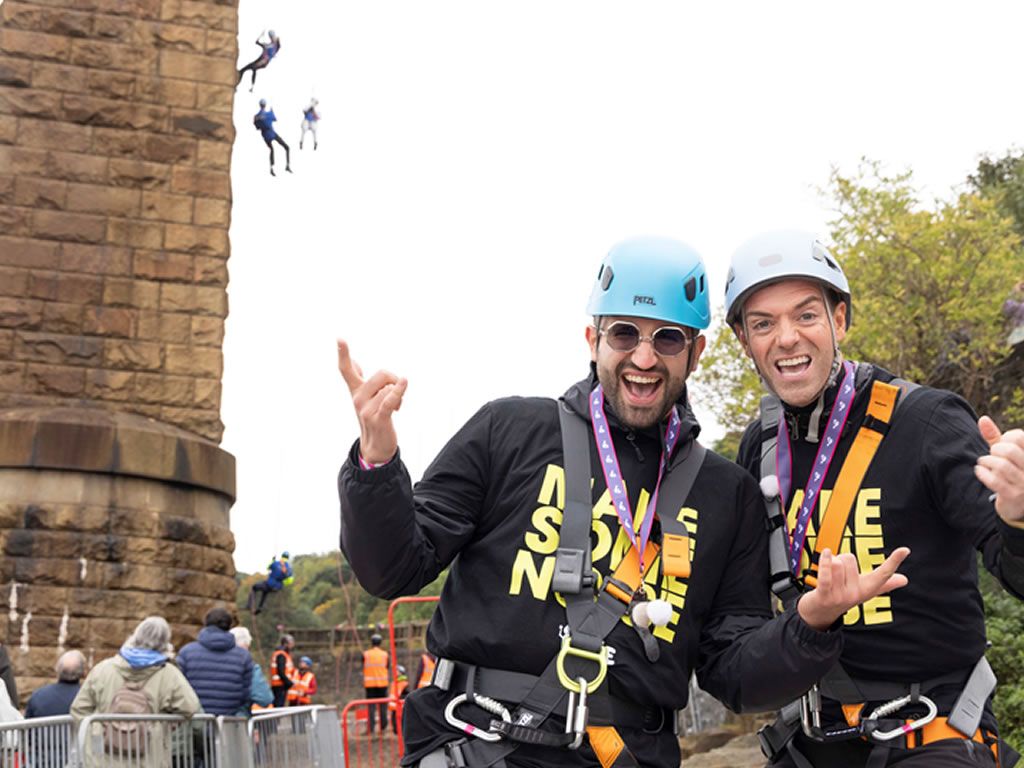 Des and Fat go FORTH with 165ft charity abseil