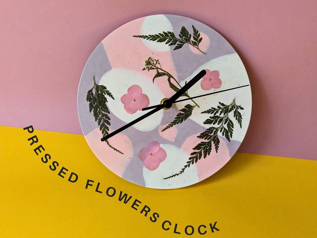 Pressed Flowers Clock - Eco-Resin Craft Workshop