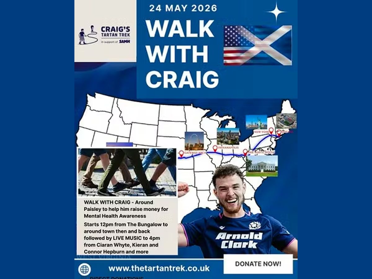 Walk With Craig - Paisley Town Walk and Music Event Charity Day