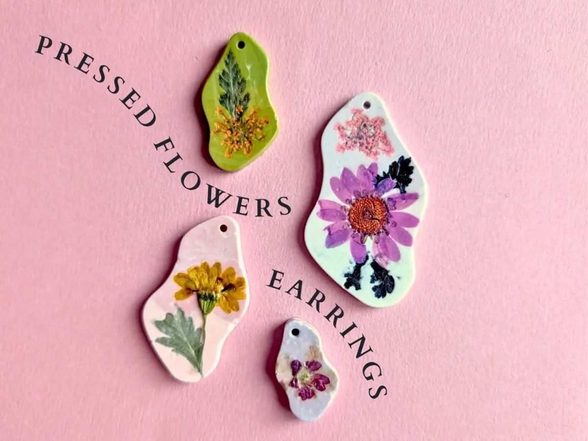 Pressed Flowers Earrings Eco-Resin Craft Workshop