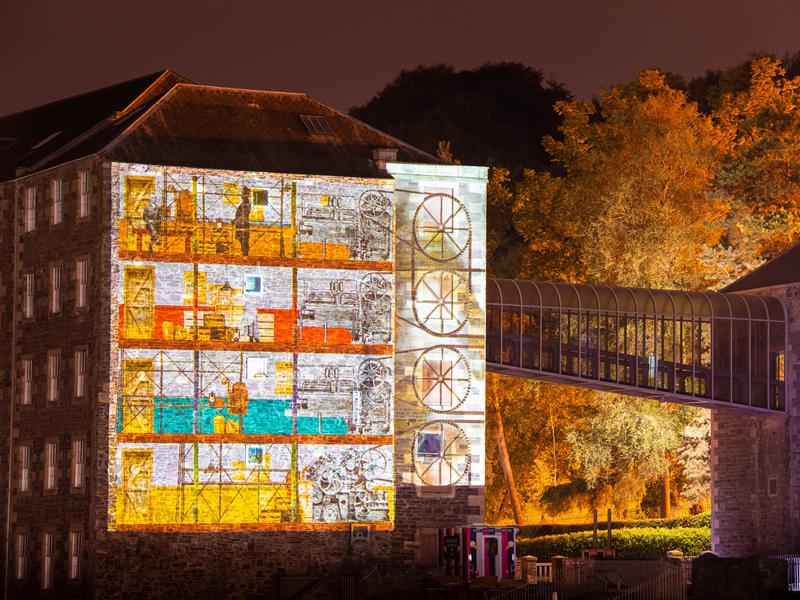 Travel through light, sound and time, in the immersive projection spectacular at New Lanark