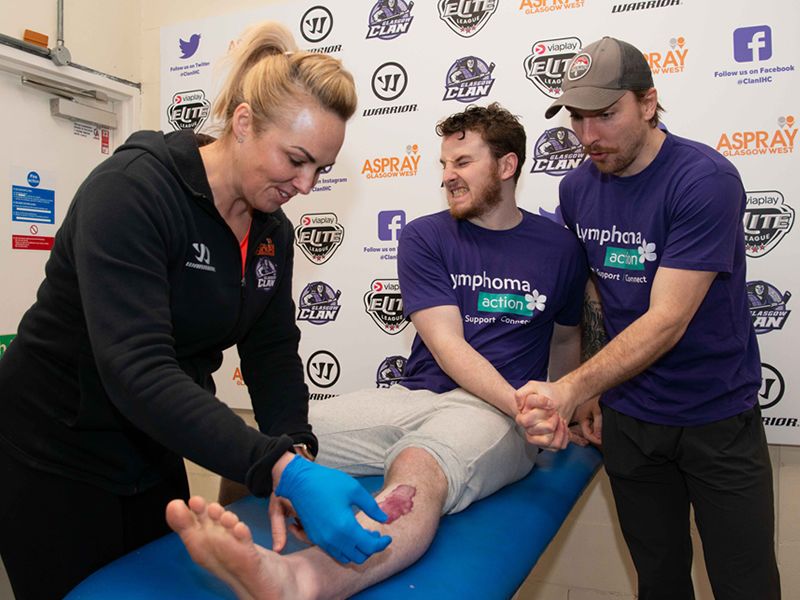 Ouch! Clan ice hockey stars get legs waxed for cancer charity