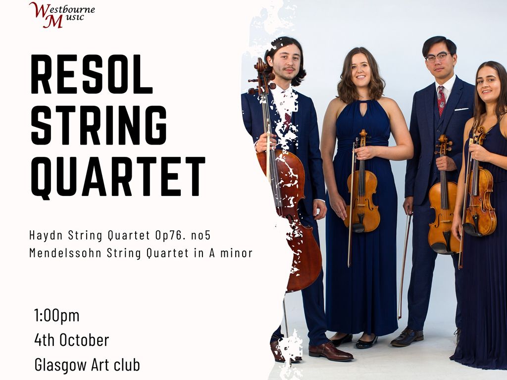 Westbourne Music Resol String Quartet at Glasgow Art Club, Glasgow
