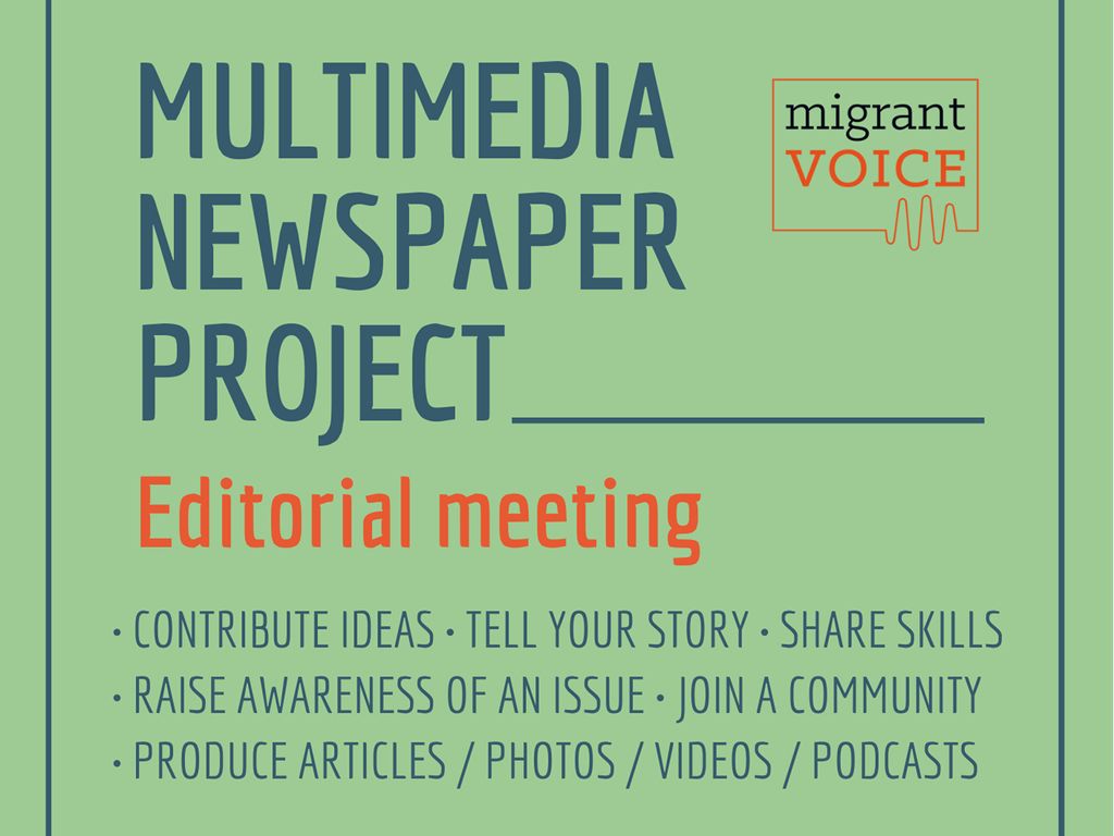 Migrant Voice’s Multimedia Newspaper Editorial Meeting at The Renfield